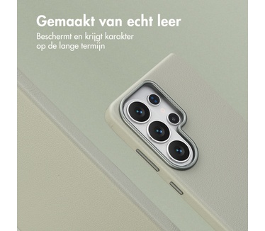 Accezz MagSafe Leather Backcover Samsung Galaxy S26 Ultra - Light Grey