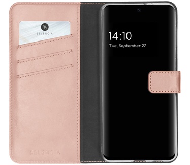 Selencia Echt Lederen Bookcase Samsung Galaxy A32 (5G) - Roze