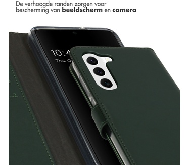 Selencia Echt Lederen Bookcase Samsung Galaxy S23 Plus - Groen