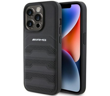 Mercedes-Benz Mercedes-AMG Leather Back Case Apple iPhone 15 Pro (6.1") - Zwart Zwart