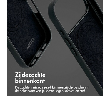 Accezz MagSafe Leather Backcover voor de Apple iPhone 18 Pro Max / 17 Pro Max - Onyx Black