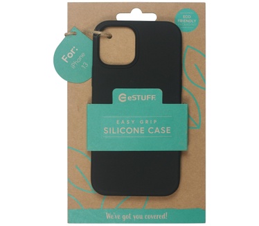 eStuff Black silk-touch silicone case for iPhone 13 (iPhone 13) Zwart