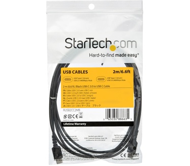 Startech.com USB-C kabel 2m zwart Zwart