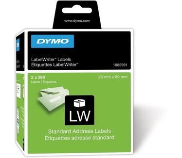 Dymo LW labels 28 mm x 89 mm, 2 x 260 etiketten