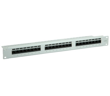 Value Cat.6/Class E 19" Patch Panel, 24 Ports, UTP light grey