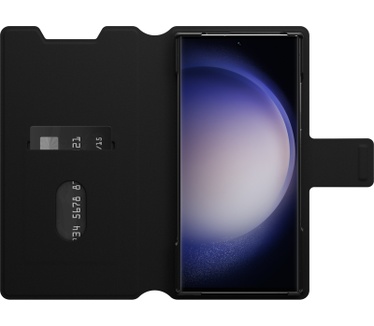 Otterbox OtterBox Strada Via Case voor Galaxy S23 Ultra , Schokbestendig, Valbestendig, Slank, Soft Touch Beschermende Folio Case met Kaarthouder, 2x Getest volgens Militaire Standaard, Zwart