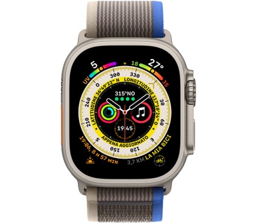 Apple Watch Ultra, small/medium alpine bandje, Titanium (Blauw, Grijs)