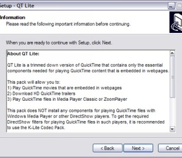 QT Lite 2.0.0 installatie screenie (410 pix)