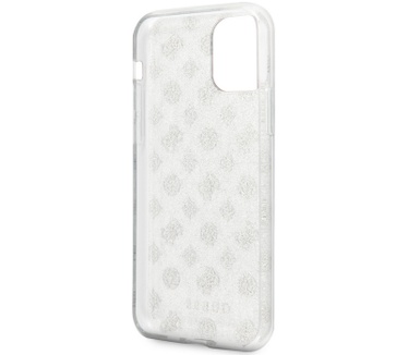 Guess Glitter Peony Hard Case Apple iPhone 11 Pro (5.8") - Zilver  Zwart