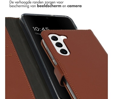 Selencia Echt Lederen Bookcase Samsung Galaxy S23 Plus - Lichtbruin