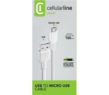 Cellular Line USBDATACMICROUSBW Wit