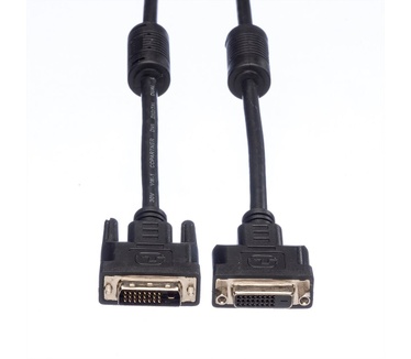 Value DVI verlengkabel, DVI M-F, (24+1) dual link 2,0m Zwart
