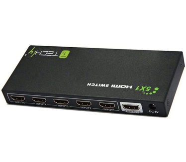 Techly 5 IN 1 OUT HDMI Switch with Remote Control, 4Kx2K, 3D IDATA HDMI-4K51