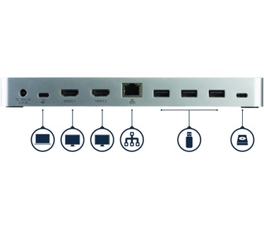 Startech.com Dual-Monitor USB-C docking station met MST 5x USB 3.0 poorten