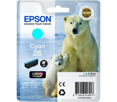 Epson Singlepack Cyan 26 Claria Premium Ink