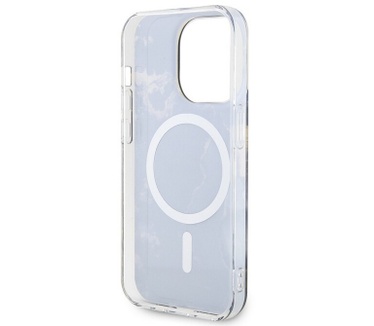 Guess Golden Marble MagSafe Case - iPhone 14 Pro Max (6.7") Zwart Zwart