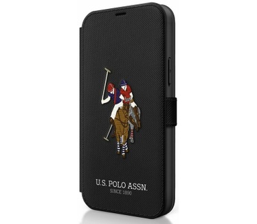 U.S. Polo Embroidery Book Case - iPhone 12/12 Pro (6.1") - Zwart Zwart