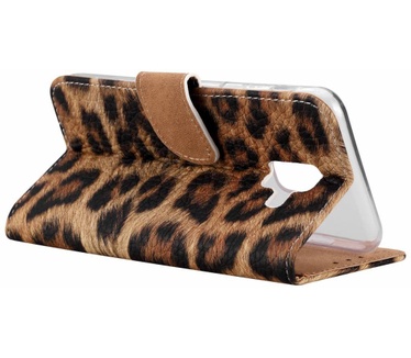 Panter print lederen Bookcase hoesje voor de Samsung Galaxy A6 2018 (Samsung Galaxy A6 2018)