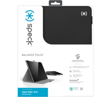 Speck Balance Folio Case Apple iPad Pro 12.9 inch (2018/2022) Black - with Microban