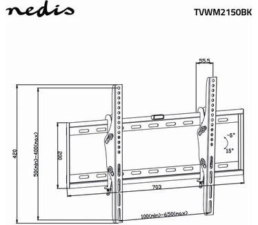 Nedis TVWM2150BK
