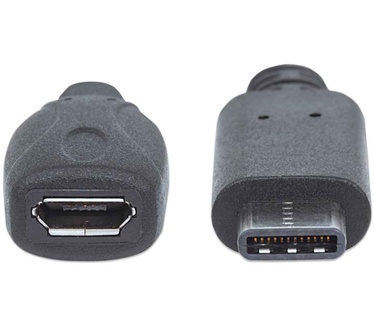 Manhattan Hi-Speed USB C, 15cm Zwart