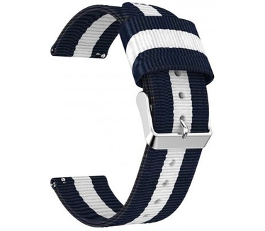 Just in Case Nylon Armband Samsung Gear S3 Blauw/Wit