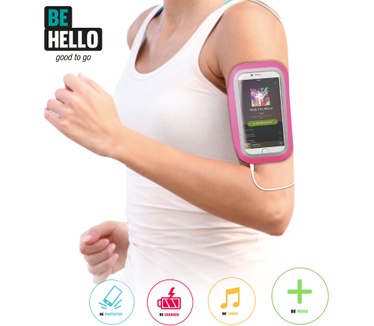 BeHello Universal Sportsarmband XXL Grey Pink