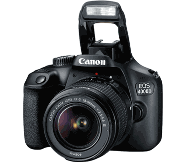 Canon EOS 4000D + 18-55mm f/3,5-5,6 + Tas + Geheugenkaart Zwart