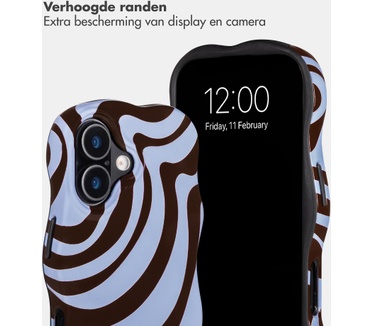 Selencia Vivid Wavy Backcover met MagSafe voor de Apple iPhone 17 - Dream Swirl Chocolate