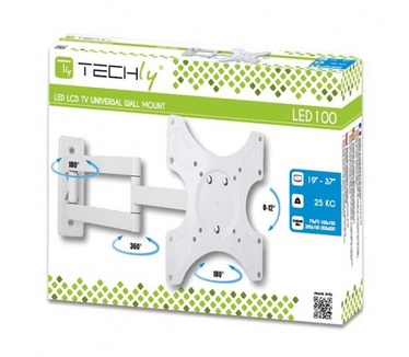 Techly Wall LED TV Mount LCD 19-37 Tiltable 3 joints White" ICA-LCD 2903WH