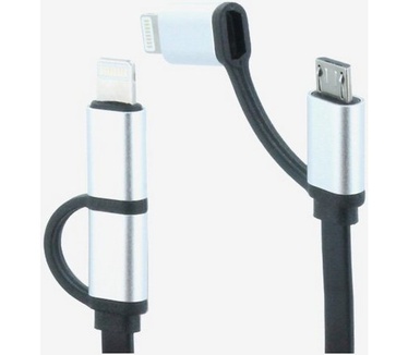 Mercedes-Benz Mercedes-Benz Dual USB naar MicroUSB/Lightning Kabel - Zwart (1m)