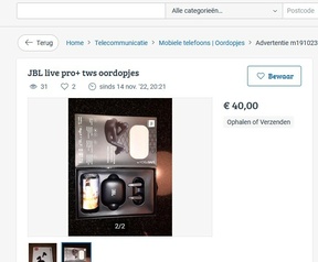 JBL-oordopjes op Marktplaats