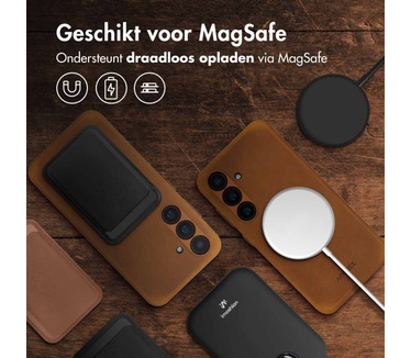 Accezz Vintage Leather Magsafe Backcover Samsung Galaxy S24 / S25 - Tabacco Cognac
