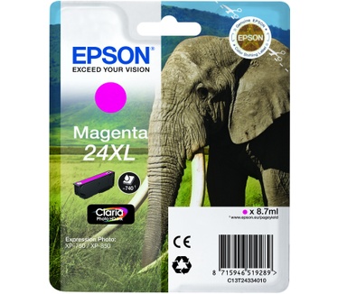 Epson Singlepack Magenta 24XL Claria Photo HD Ink (C13T24334010)