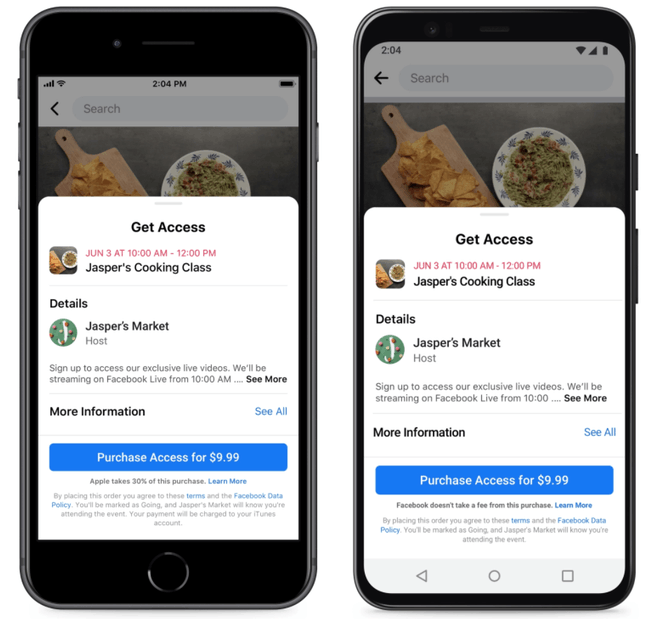 Facebook paid events
