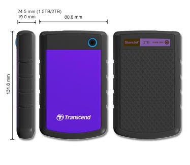 Transcend StoreJet 25H3P (USB 3.0), 2TB
