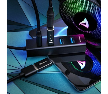 Sharkoon 4-Port USB 3.2 Gen 1 Aluminium Hub