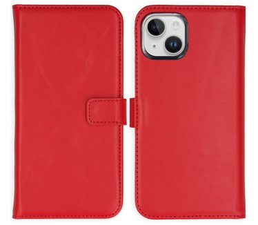 Selencia Echt Lederen Bookcase iPhone 15 - Rood