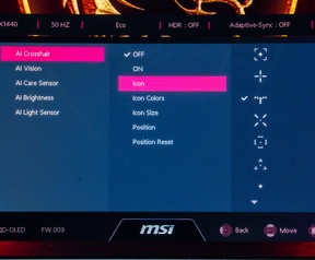 MSI MPG 341CQR QD-OLED X36 - Osd