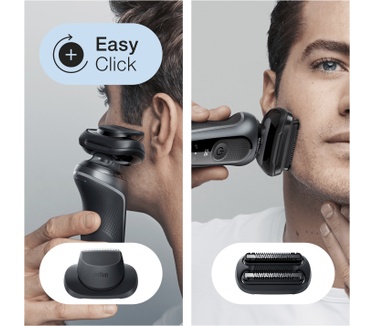 Braun Series 6 60-N4820cs Scheerapparaat Met Oplaadstandaard, 2 EasyClick-opzetstukken, Grijs