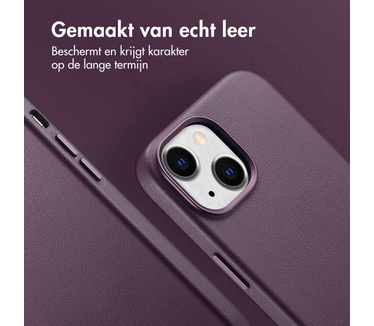 Accezz MagSafe Leather Backcover iPhone 15 - Paars