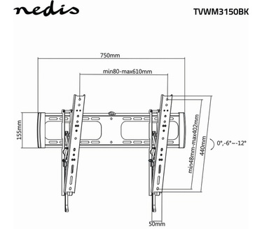 Nedis TVWM3150BK