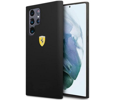 Guess Ferrari SF Silicone Case voor Samsung Galaxy S22 Ultra - Zwart Zwart