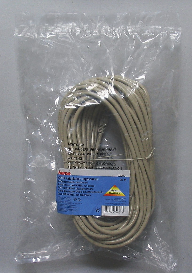 Hama CAT 5e Network Cable UTP, 20 meter, 10 stuks Grijs Kenmerken Tweakers
