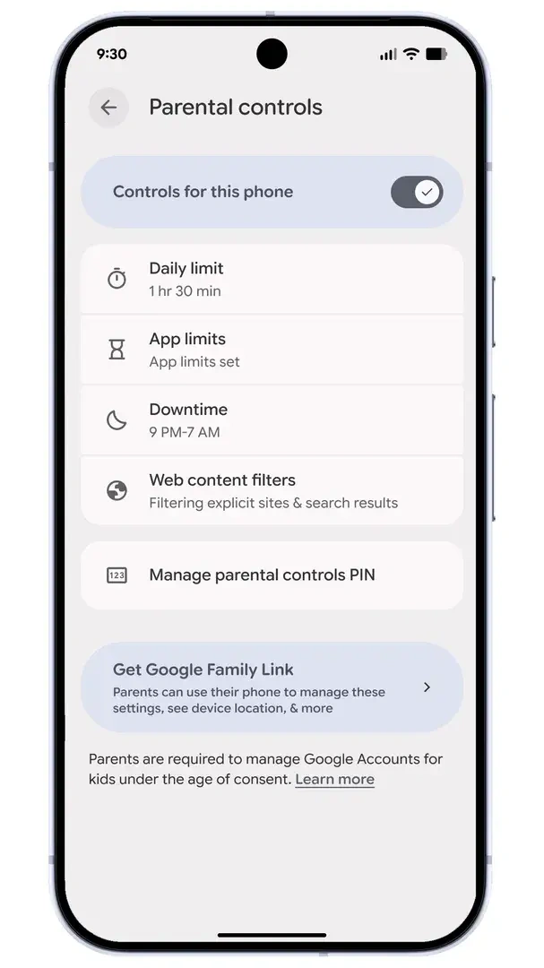 Ouderlijk toezicht Android