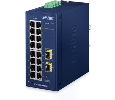 Planet IP30 Industrial L2/L4 16-Port