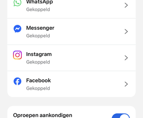Een overzicht van de beschikbare communicatie-apps.