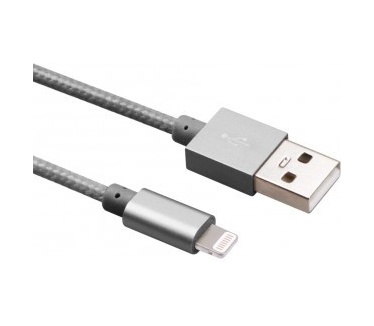 Yellowknife Woven Lightning kabel - MFI Apple certificaat - 100cm - Grey