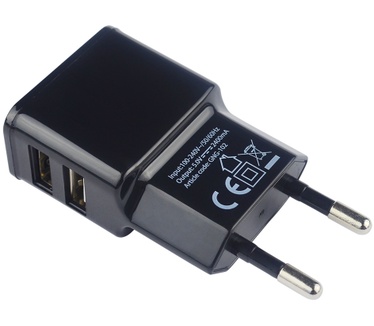 Grab 'n Go 2.4A/12W 2x USB-A Thuislader - Zwart
