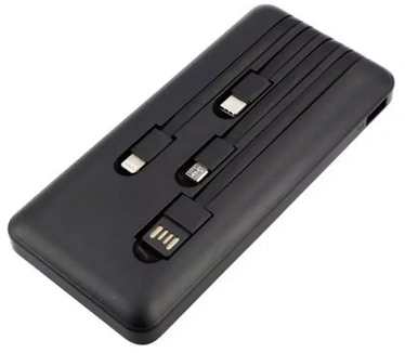 Grab 'n Go USB-C + Lightning + MicroUSB Powerbank 10000 mAh Zwart